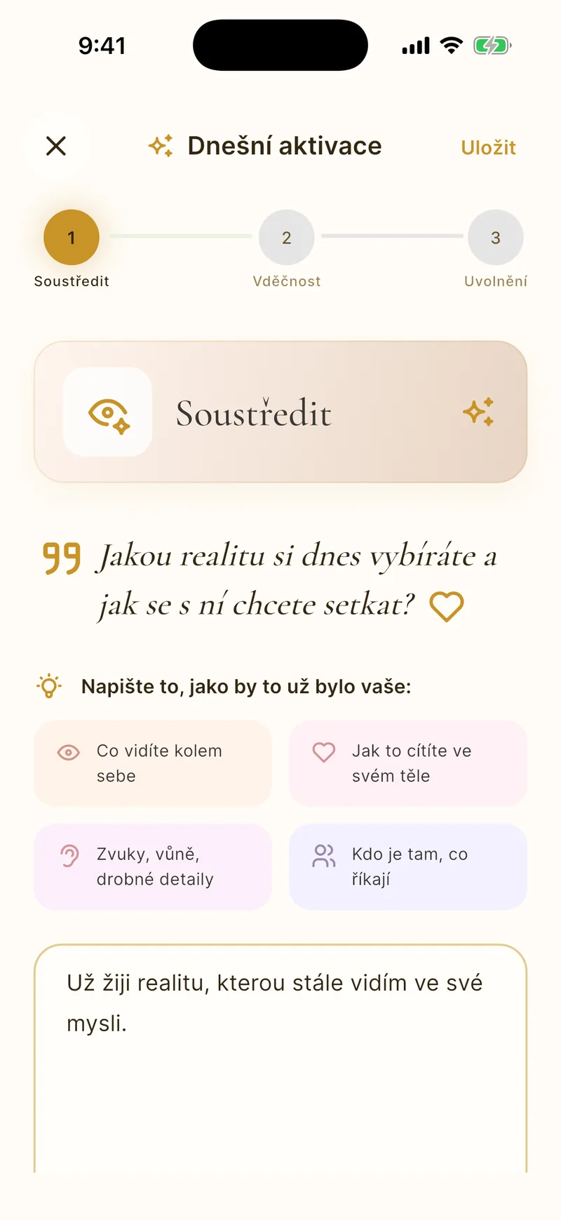 Tříkrokový manifestační deník