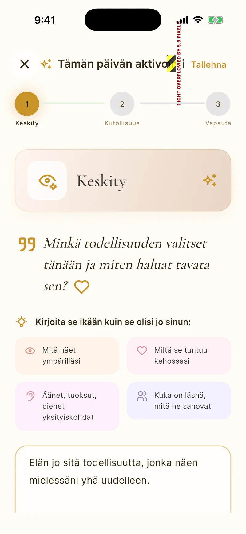 Kolmivaiheinen manifestaatiopäiväkirja