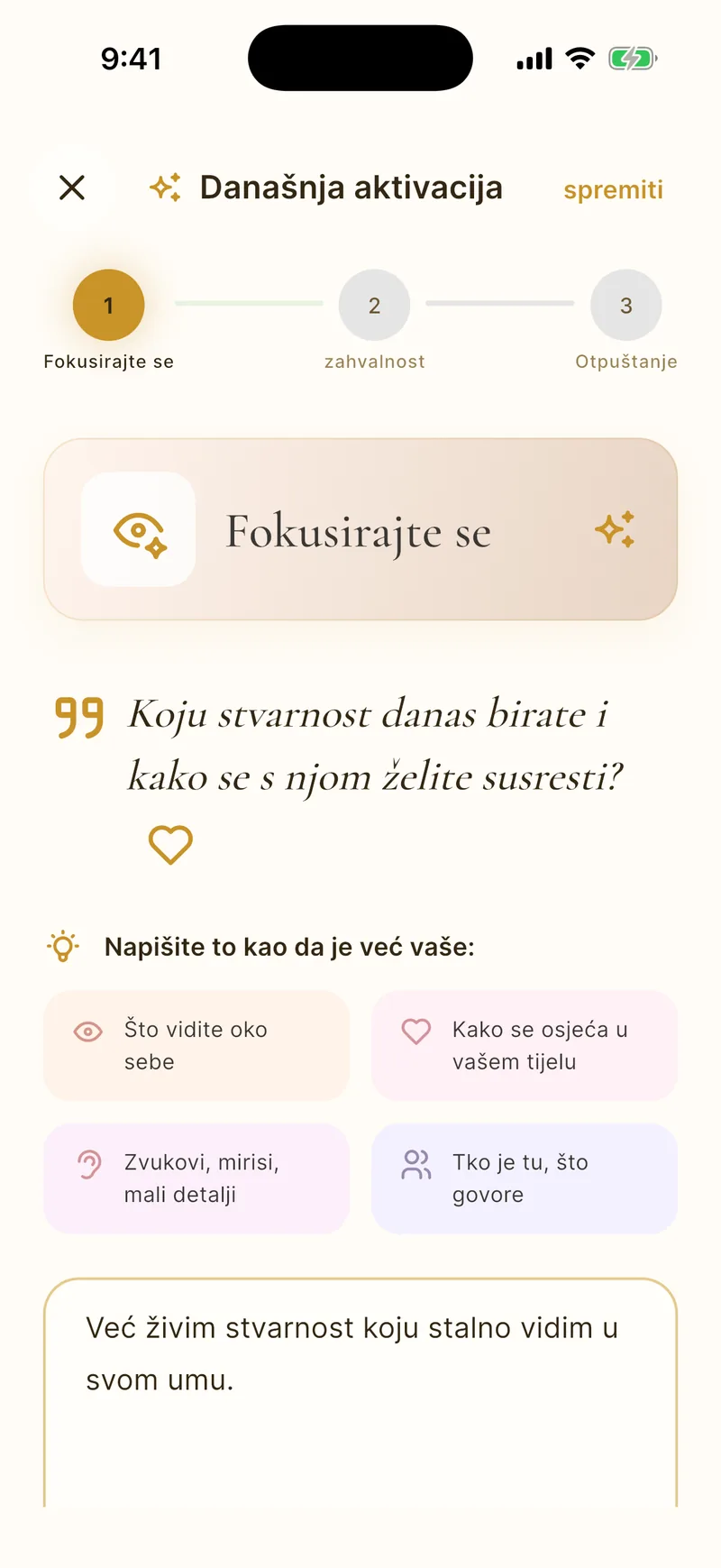 Dnevnik manifestacije u tri koraka