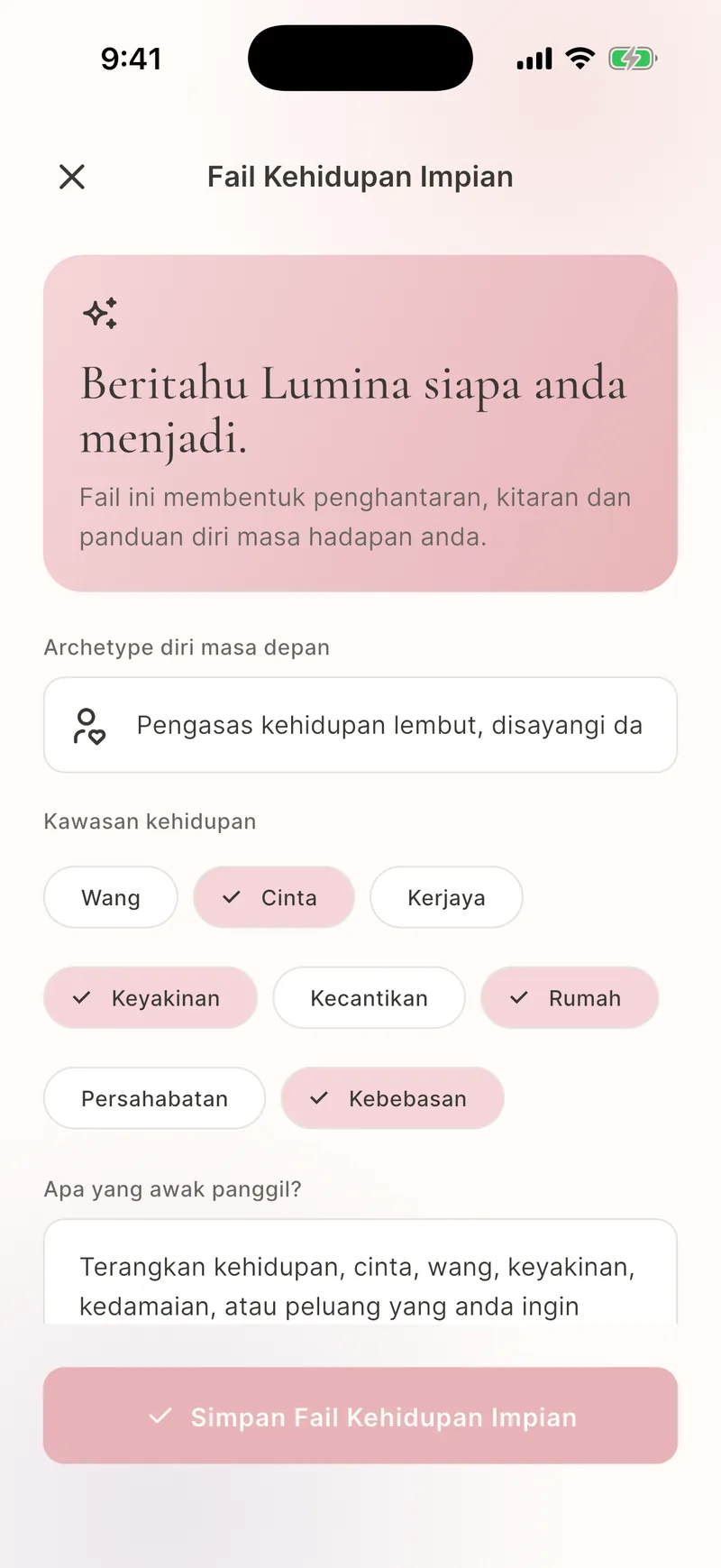 Sejarah Impian dan jurnal tersimpan