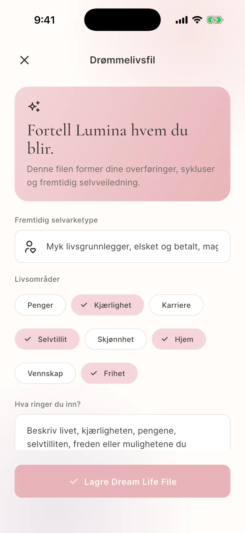 Lagret Drømme- og dagbokhistorikk