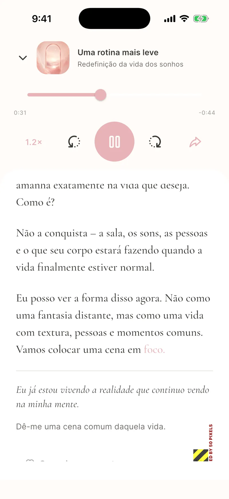 Voz imersiva e leitura acompanhada