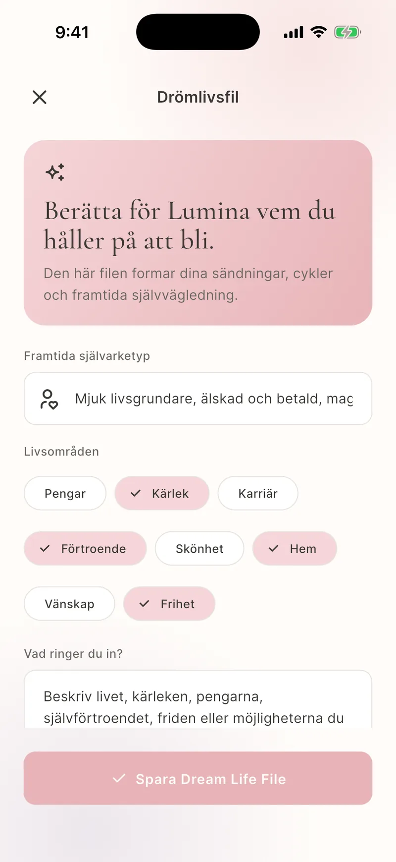 Sparad Dröm- och dagbokshistorik