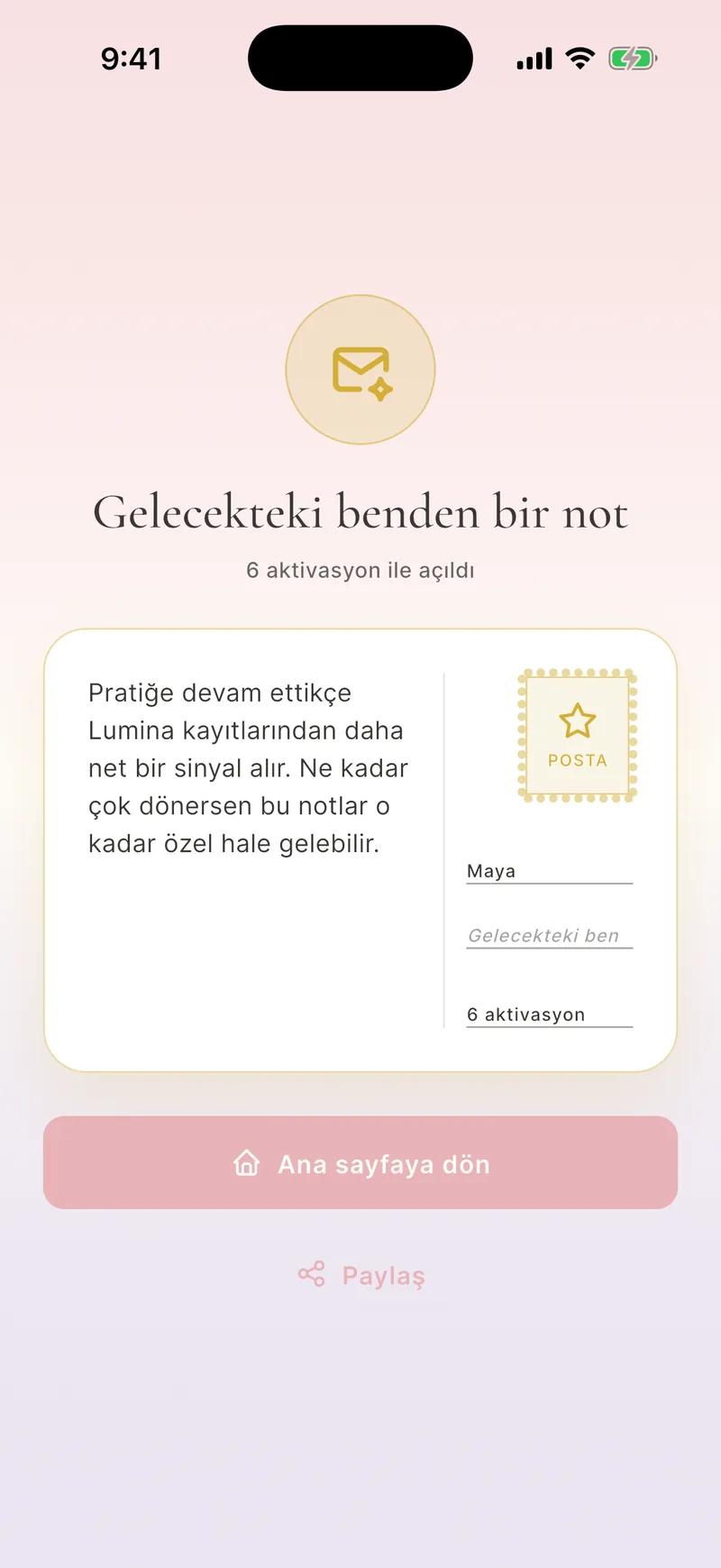 Gelecekteki benliğinizden notlar