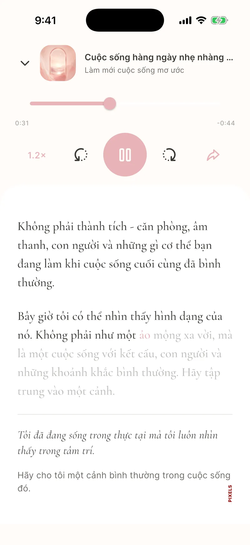 Giọng nói sống động và đọc cùng
